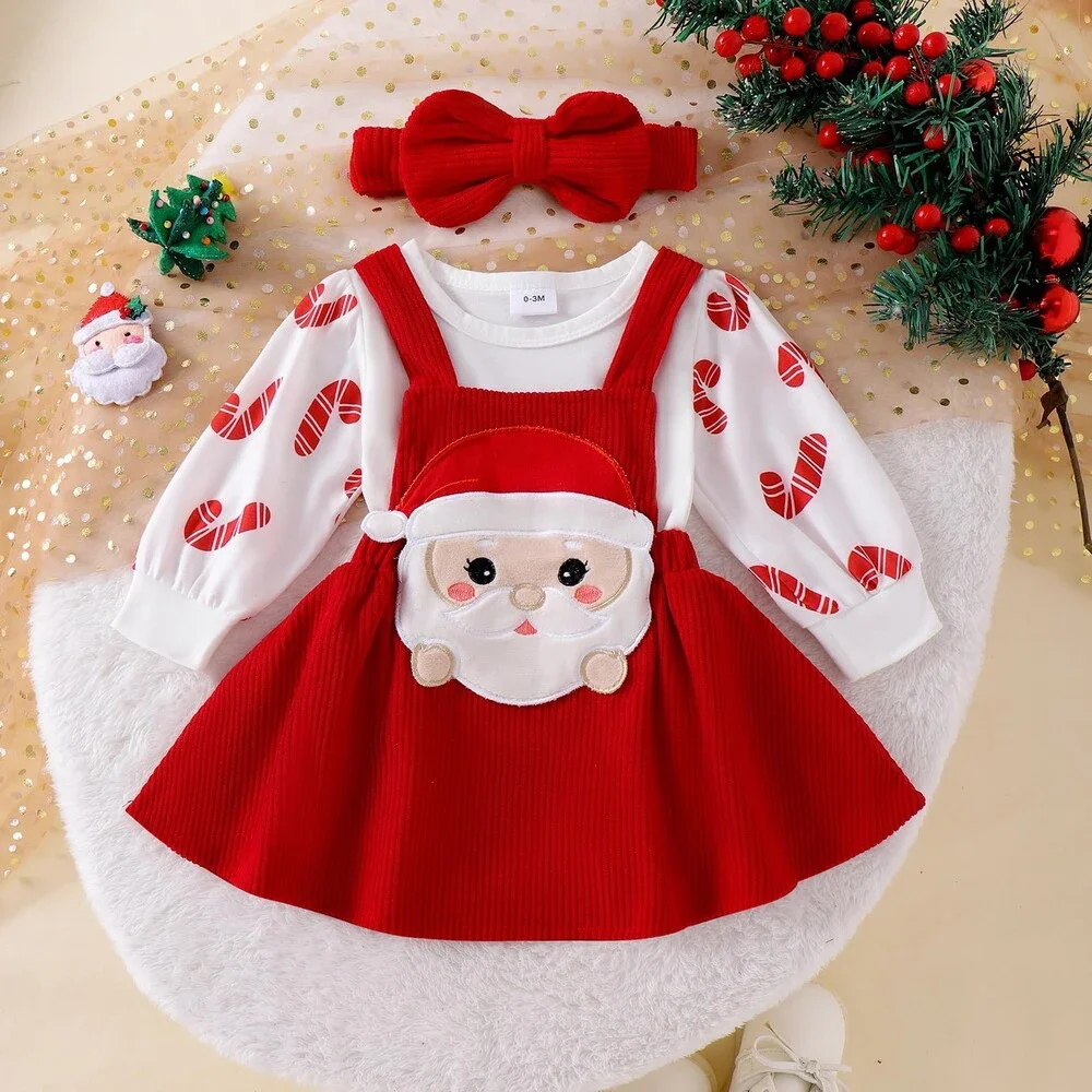 YINGISFITM Baby Red Thanksgiving Halloween Christmas Girl Outfit Bubble 6-9M